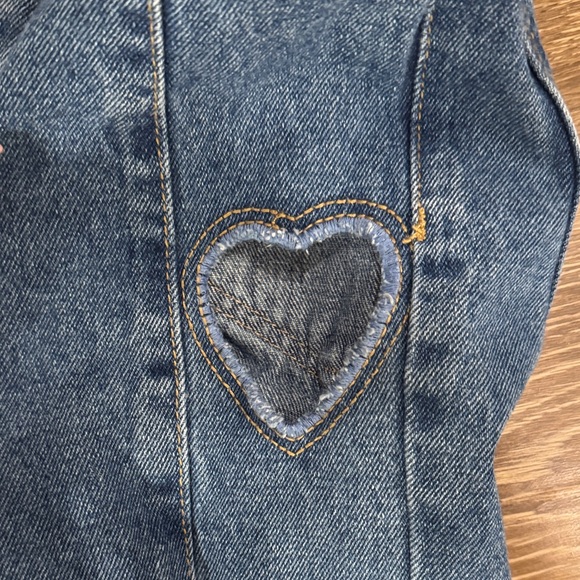 Edikted Blue Heart Cutout Straight Leg Jeans - Picture 3 of 4